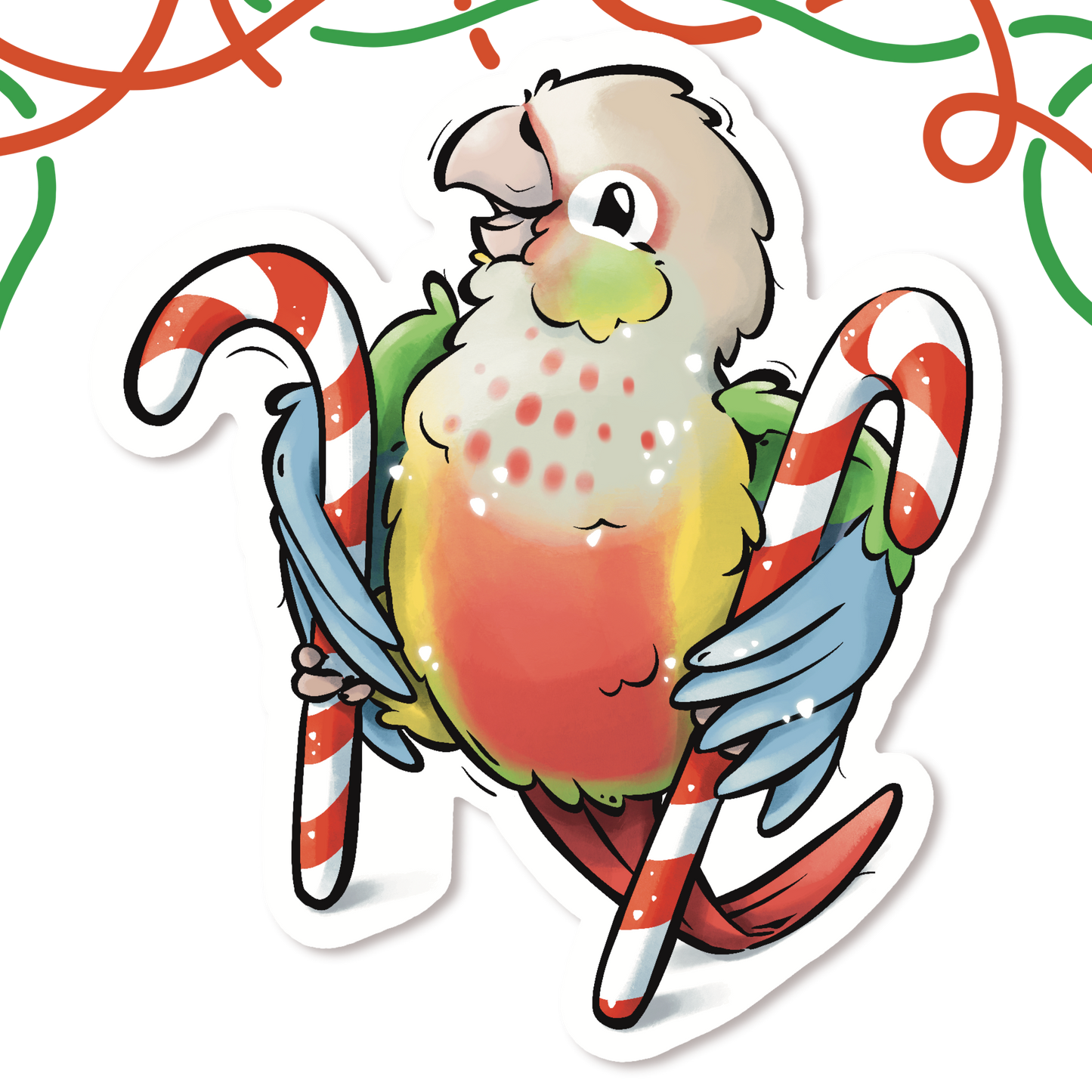 LITTLE CHRISTMAS HELPER - GREEN CHEEKED CONURE- PINEAPPLE