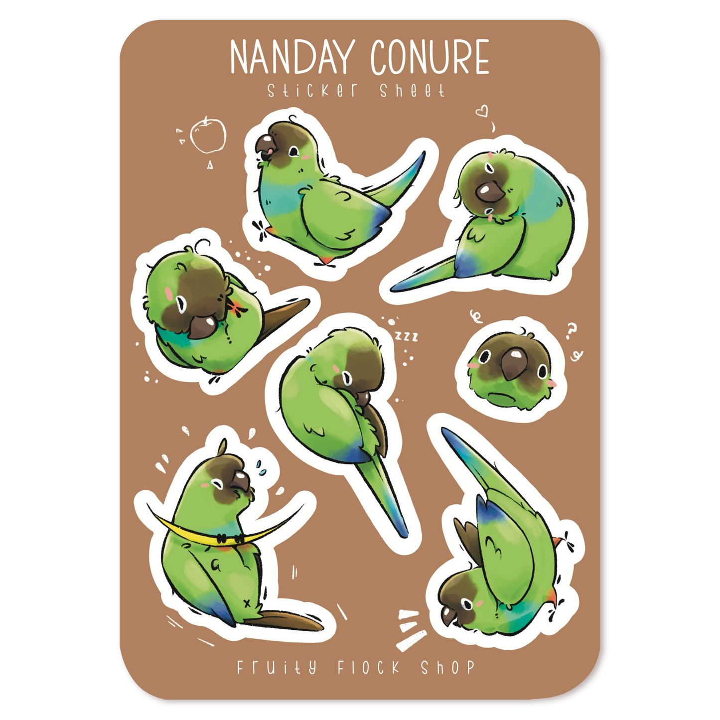 NANDAY CONURE STICKER SHEET