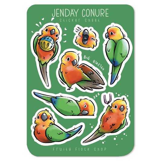 JENDAY CONURE STICKER SHEET