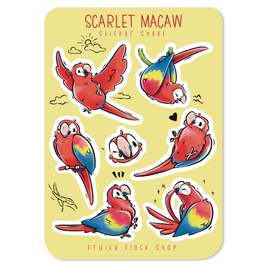 SCARLET MACAW STICKER SHEET